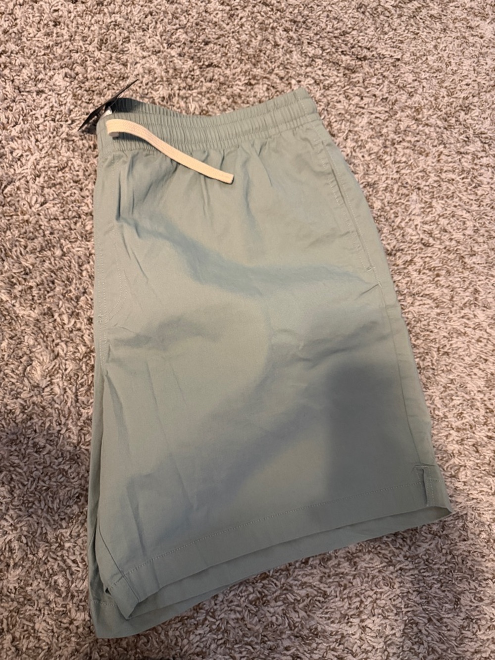 Men's Athletic Shorts in Sage Green with Drawstring - Picture 3 of 4
